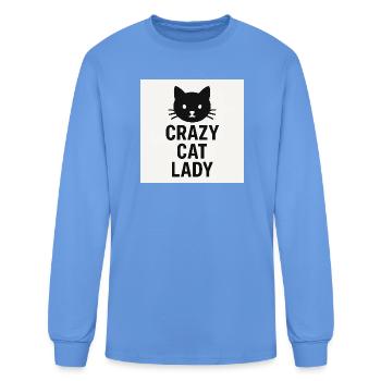 Crazy Cat Lady Silhouette - Men's Long Sleeve T-Shirt - carolina blue - Front