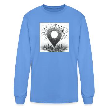 Malibu City Birds Location Art - Men's Long Sleeve T-Shirt - carolina blue - Front