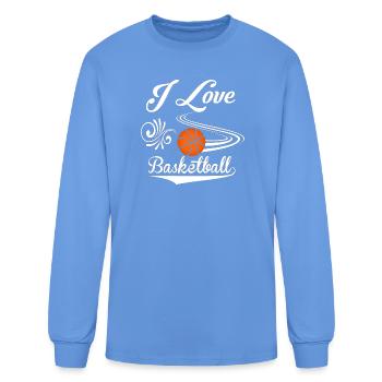 I love basketball - Men's Long Sleeve T-Shirt - carolina blue - Front
