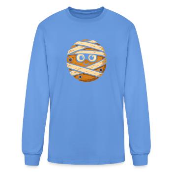Bandaged Cookie Mascot - Men's Long Sleeve T-Shirt - carolina blue - Front