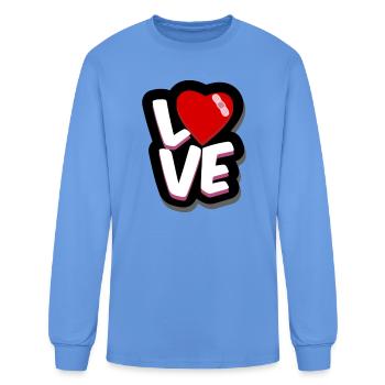 Love Heals Bandaged Heart - Men's Long Sleeve T-Shirt - carolina blue - Front