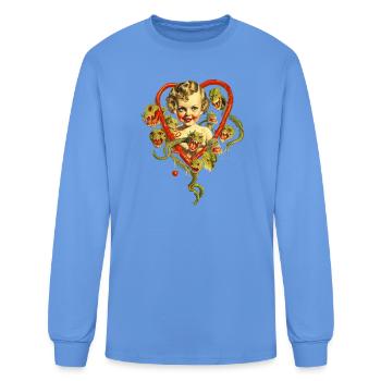 zombie cherub angels monsters witchy halloween  - Men's Long Sleeve T-Shirt - carolina blue - Front