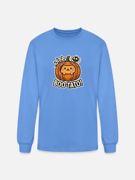 Pumpkin Boo-Tato Cute Halloween - Men's Long Sleeve T-Shirt - carolina blue