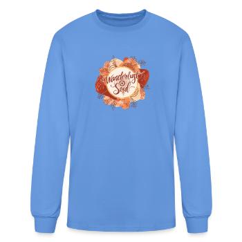 Wanderlust Soul Floral Circle - Men's Long Sleeve T-Shirt - carolina blue - Front