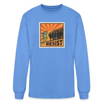Resist Frog Portland Frog Protest Vintage - T-shirt à manches longues Homme - bleu caroline - Devant