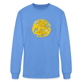 Golden Circular Brush Sunburst - Men's Long Sleeve T-Shirt - carolina blue - Front