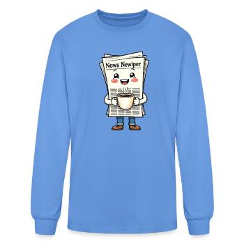 Newspaper Buddy Brew - Men's Long Sleeve T-Shirt - carolina blue - Front