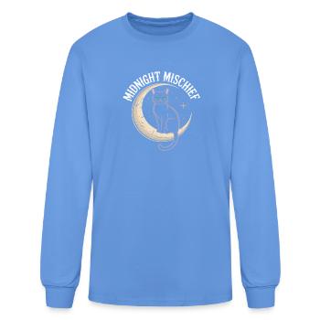 Midnight Mischief Cat - Men's Long Sleeve T-Shirt - carolina blue - Front