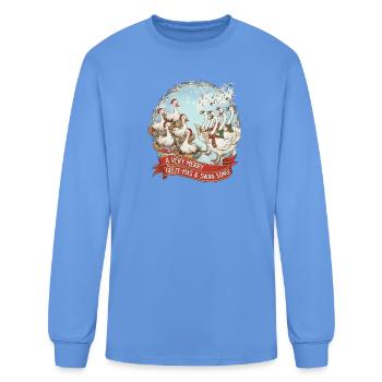 Geese Christmas Choir - Men's Long Sleeve T-Shirt - carolina blue - Front