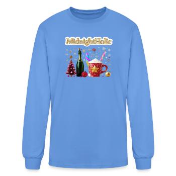 Mid Night Holic – Aesthetic Nocturnal Vibes Print - Men's Long Sleeve T-Shirt - carolina blue - Front