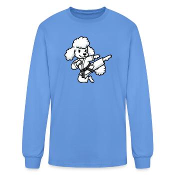 Karate Poodle martial arts dog self-defense - Men's Long Sleeve T-Shirt - carolina blue - Front