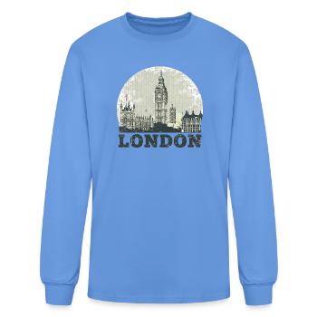 Vintage London Skyline Arc - Men's Long Sleeve T-Shirt - carolina blue - Front