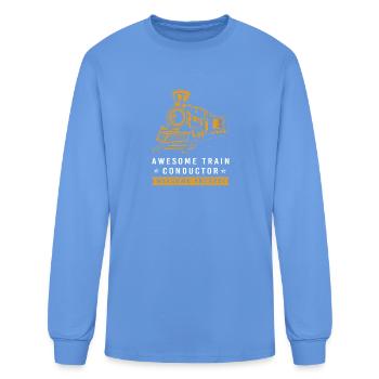 Train Driver Train Conductor - Men's Long Sleeve T-Shirt - carolina blue - Front