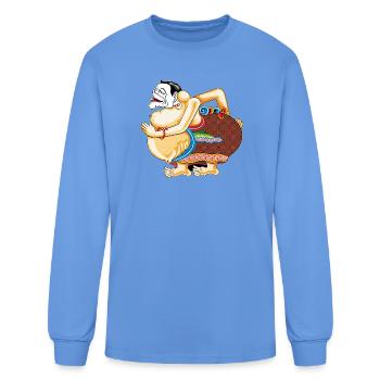 Plump Folk Dancer in Vibrant Skirt - Men's Long Sleeve T-Shirt - carolina blue - Front