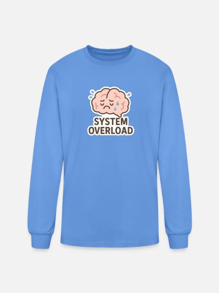 System Overload Brain Illustration - Men's Long Sleeve T-Shirt - carolina blue