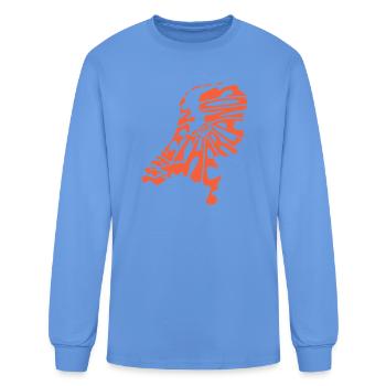 La carte des Pays-Bas État État États-Unis - T-shirt à manches longues Homme - bleu caroline - Devant