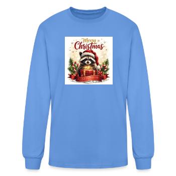 Raccoon Christmas Gift dad - Men's Long Sleeve T-Shirt - carolina blue - Front