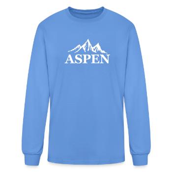 Aspen Peaks Mountain Logo - Men's Long Sleeve T-Shirt - carolina blue - Front