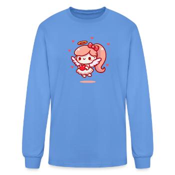 Cherub Heart Angel - Valentine's Day - Men's Long Sleeve T-Shirt - carolina blue - Front