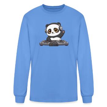 Panda DJ music disco techno electronic dance music - Men's Long Sleeve T-Shirt - carolina blue - Front