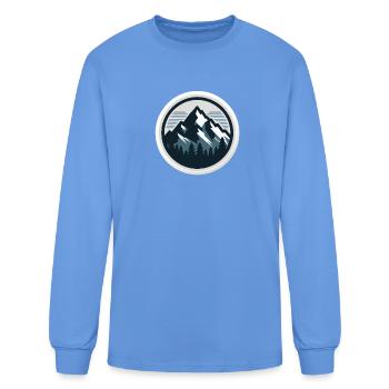 Alpine Crest Mountain Badge - Men's Long Sleeve T-Shirt - carolina blue - Front