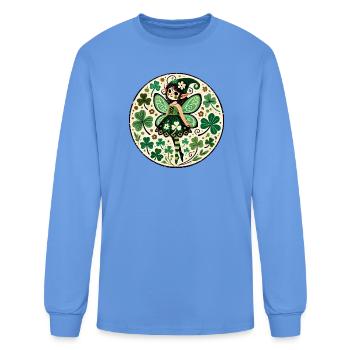Emerald Clover Fairy - Men's Long Sleeve T-Shirt - carolina blue - Front