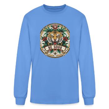 Be Good Tiger Floral Emblem - Men's Long Sleeve T-Shirt - carolina blue - Front