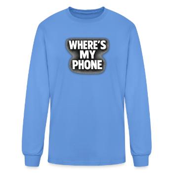 Where's My Phone - Men's Long Sleeve T-Shirt - carolina blue - Front