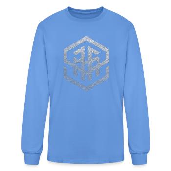 Hex Monogram Metallic Grain - Men's Long Sleeve T-Shirt - carolina blue - Front