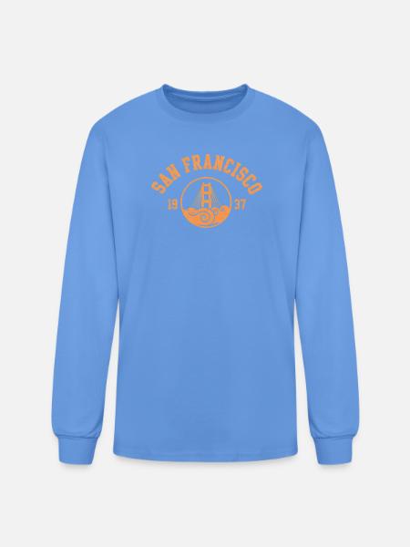 Golden Gate Bridge Emblem - Men's Long Sleeve T-Shirt - carolina blue