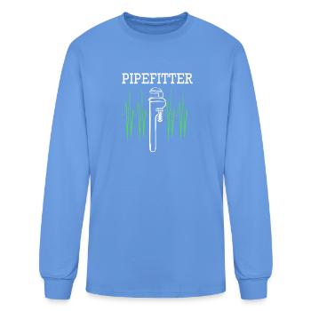 Pipefitter Plumbing Handy Man Steamfitters - Men's Long Sleeve T-Shirt - carolina blue - Front