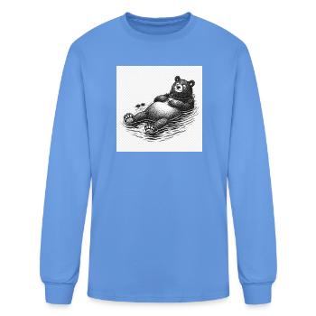 Floating Bear Lounge - Men's Long Sleeve T-Shirt - carolina blue - Front