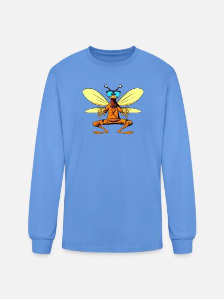 Fly Yogi - Men's Long Sleeve T-Shirt - carolina blue