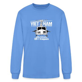Vietnam Vet UH1 Iroquois Helicopter - Men's Long Sleeve T-Shirt - carolina blue - Front