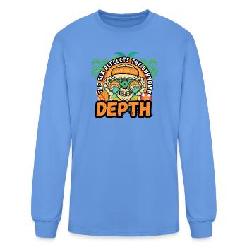Depth Wave Seeker Skull - Men's Long Sleeve T-Shirt - carolina blue - Front