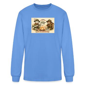 Knot Tying Demonstration at Campfire - Men's Long Sleeve T-Shirt - carolina blue - Front