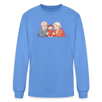 Grandchild Joy Portrait - Men's Long Sleeve T-Shirt - carolina blue - Front