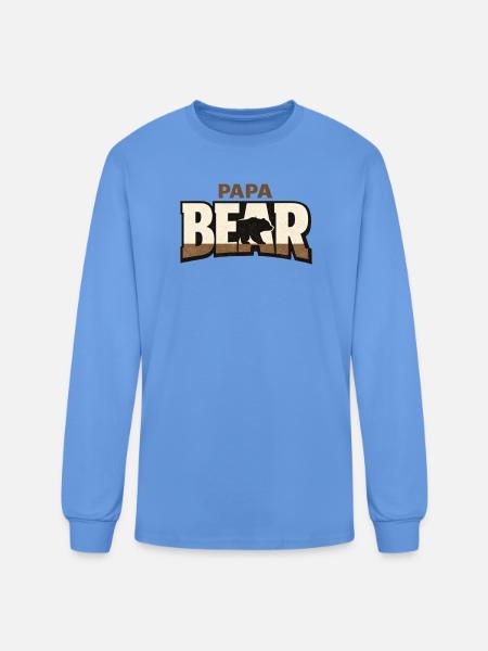 Papa Bear Rustic Logo - Men's Long Sleeve T-Shirt - carolina blue