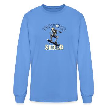 Born to Shred Skeleton Skate - Men's Long Sleeve T-Shirt - carolina blue - Front
