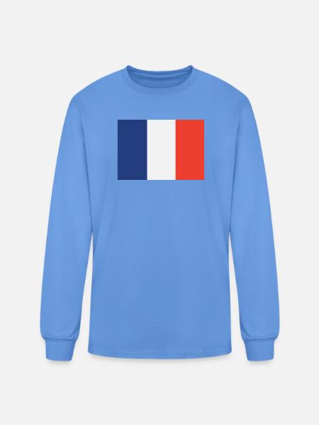 Vertical French Flag Trio - Men's Long Sleeve T-Shirt - carolina blue