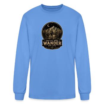 Not All Who Wander Are Lost Mountain - Men's Long Sleeve T-Shirt - carolina blue - Front