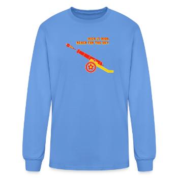 Football Cannon Kick It High Motivational Art - Men's Long Sleeve T-Shirt - carolina blue - Front