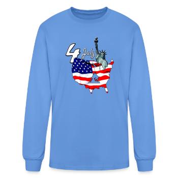July 4 Patriot Stars and Liberty - Men's Long Sleeve T-Shirt - carolina blue - Front