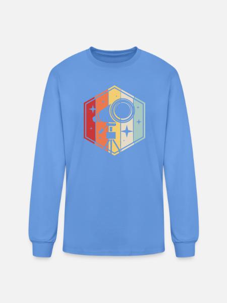 Stargazing Space Telescope - Men's Long Sleeve T-Shirt - carolina blue