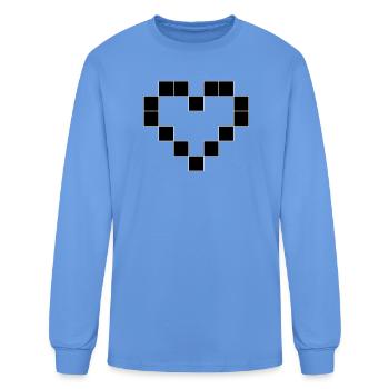 Pixel Heart Mosaic - Men's Long Sleeve T-Shirt - carolina blue - Front