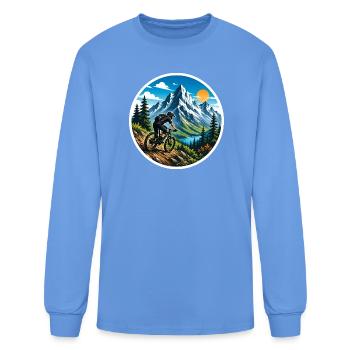Mountain bike in the Alps - Men's Long Sleeve T-Shirt - carolina blue - Front