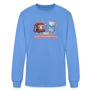 Communication Evolved: Phone and Smartphone - Men's Long Sleeve T-Shirt - carolina blue - Front