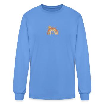 Boho Rainbow Nursery Print - Men's Long Sleeve T-Shirt - carolina blue - Front