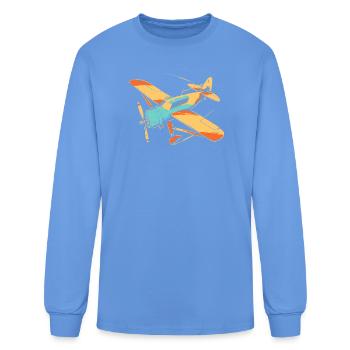 80s Propeller Aircraft - Men's Long Sleeve T-Shirt - carolina blue - Front