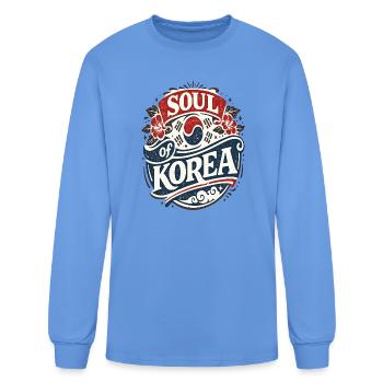 Soul of Korea Vintage Emblem - Men's Long Sleeve T-Shirt - carolina blue - Front